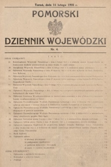 Pomorski Dziennik Wojewódzki. 1931, nr 4