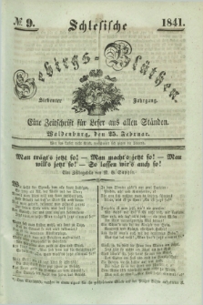 Schlesische Gebirgs-Blüthen : eine Zeitschrift für Leser aus allen Ständen. Jg.7, № 9 (25 Februar 1841)