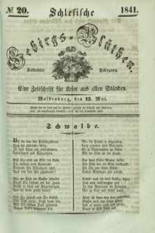 Schlesische Gebirgs-Blüthen : eine Zeitschrift für Leser aus allen Ständen. Jg.7, № 20 (13 Mai 1841)