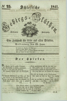 Schlesische Gebirgs-Blüthen : eine Zeitschrift für Leser aus allen Ständen. Jg.7, № 25 (17 Juni 1841)