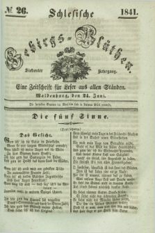 Schlesische Gebirgs-Blüthen : eine Zeitschrift für Leser aus allen Ständen. Jg.7, № 26 (24 Juni 1841)