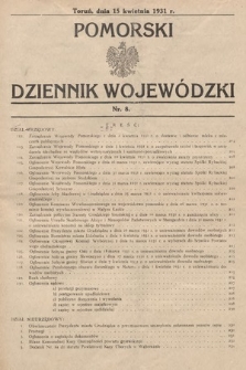 Pomorski Dziennik Wojewódzki. 1931, nr 8