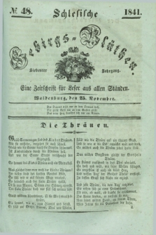 Schlesische Gebirgs-Blüthen : eine Zeitschrift für Leser aus allen Ständen. Jg.7, № 48 (25 November 1841)