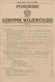 Pomorski Dziennik Wojewódzki. 1931, nr 11