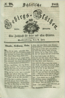 Schlesische Gebirgs-Blüthen : eine Zeitschrift für Leser aus allen Ständen. Jg.8, № 28 (7 Juli 1842)