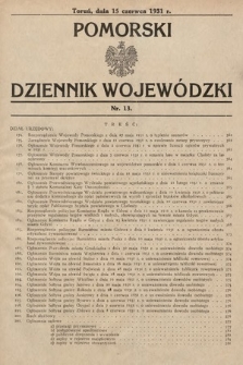 Pomorski Dziennik Wojewódzki. 1931, nr 13
