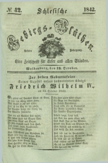 Schlesische Gebirgs-Blüthen : eine Zeitschrift für Leser aus allen Ständen. Jg.8, № 42 (13 October 1842)