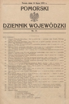 Pomorski Dziennik Wojewódzki. 1931, nr 15