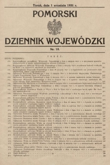 Pomorski Dziennik Wojewódzki. 1931, nr 18