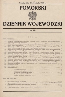 Pomorski Dziennik Wojewódzki. 1931, nr 19