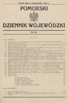 Pomorski Dziennik Wojewódzki. 1931, nr 20