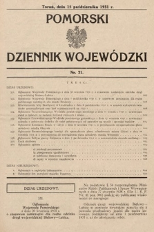 Pomorski Dziennik Wojewódzki. 1931, nr 21