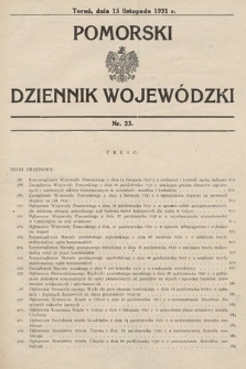 Pomorski Dziennik Wojewódzki. 1931, nr 23