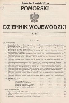 Pomorski Dziennik Wojewódzki. 1931, nr 24