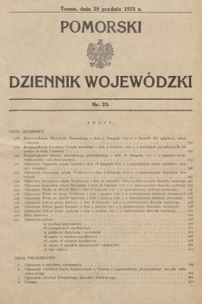 Pomorski Dziennik Wojewódzki. 1931, nr 25