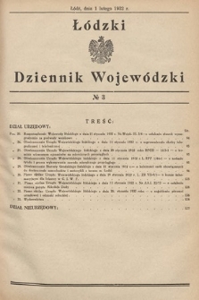 Łódzki Dziennik Wojewódzki. 1932, nr 3
