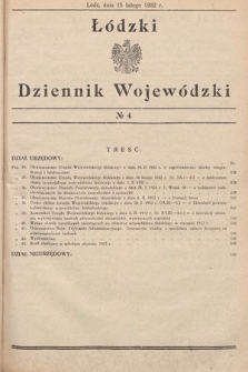 Łódzki Dziennik Wojewódzki. 1932, nr 4