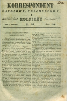 Korrespondent Handlowy, Przemysłowy i Rolniczy : wychodzi dwa razy na tydzień przy Gazecie Warszawskiéj. 1842, Nro 26 (2 kwietnia)