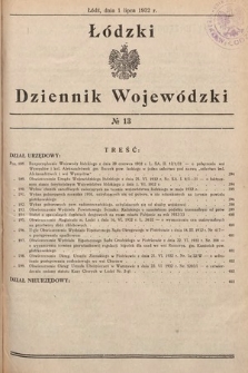 Łódzki Dziennik Wojewódzki. 1932, nr 13