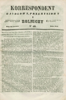 Korrespondent Handlowy, Przemysłowy i Rolniczy : wychodzi dwa razy na tydzień przy Gazecie Warszawskiéj. 1844, Nro 49 (26 czerwca)