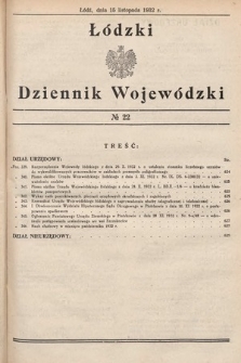 Łódzki Dziennik Wojewódzki. 1932, nr 22