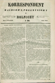 Korrespondent Handlowy, Przemysłowy i Rolniczy : wychodzi dwa razy na tydzień przy Gazecie Warszawskiéj. 1845, N 99 (13 grudnia)