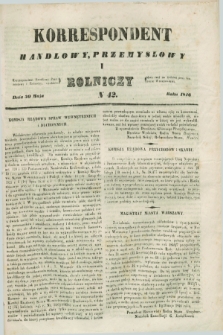 Korrespondent Handlowy, Przemysłowy i Rolniczy : wychodzi dwa razy na tydzień przy Gazecie Warszawskiéj. 1846, N 42 (30 maja)