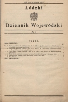 Łódzki Dziennik Wojewódzki. 1931, nr 1