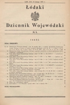 Łódzki Dziennik Wojewódzki. 1931, nr 5