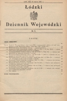 Łódzki Dziennik Wojewódzki. 1931, nr 7