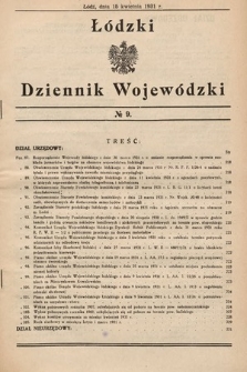 Łódzki Dziennik Wojewódzki. 1931, nr 9