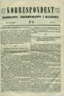 Korrespondent Handlowy, Przemysłowy i Rolniczy : wychodzi dwa razy na tydzień przy Gazecie Warszawskiéj. 1850, № 6 (20 stycznia)