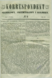 Korrespondent Handlowy, Przemysłowy i Rolniczy : wychodzi dwa razy na tydzień przy Gazecie Warszawskiéj. 1850, № 9 (31 stycznia)