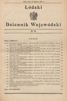 Łódzki Dziennik Wojewódzki. 1931, nr 13