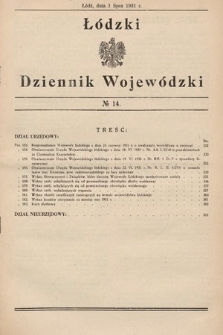Łódzki Dziennik Wojewódzki. 1931, nr 14