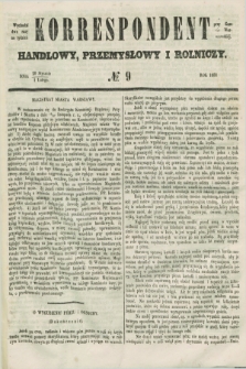 Korrespondent Handlowy, Przemysłowy i Rolniczy : wychodzi dwa razy na tydzień przy Gazecie Warszawskiéj. 1852, № 9 (1 lutego)