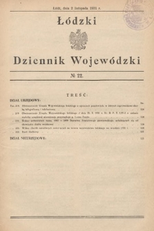 Łódzki Dziennik Wojewódzki. 1931, nr 22