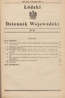 Łódzki Dziennik Wojewódzki. 1931, nr 23