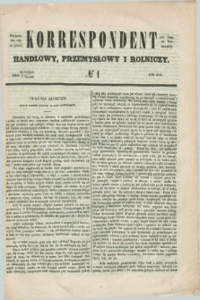 Korrespondent Handlowy, Przemysłowy i Rolniczy : wychodzi dwa razy na tydzień przy Gazecie Warszawskiéj. 1854, № 1 (5 stycznia) + wkładka