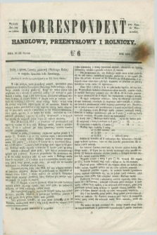 Korrespondent Handlowy, Przemysłowy i Rolniczy : wychodzi dwa razy na tydzień przy Gazecie Warszawskiéj. 1854, № 6 (22 stycznia)