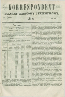 Korrespondent Rolniczy, Handlowy i Przemysłowy : wychodzi dwa razy na tydzień przy Gazecie Warszawskiéj. 1856, № 8 (27 stycznia)