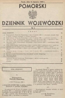 Pomorski Dziennik Wojewódzki. 1939, nr 3