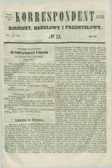 Korrespondent Rolniczy, Handlowy i Przemysłowy : wychodzi dwa razy na tydzień przy Gazecie Warszawskiéj. 1856, № 15 (21 lutego)