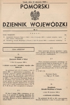 Pomorski Dziennik Wojewódzki. 1939, nr 4