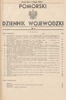 Pomorski Dziennik Wojewódzki. 1939, nr 5