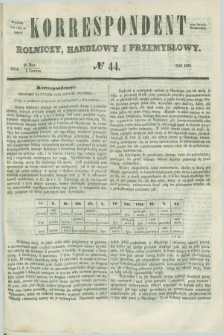 Korrespondent Rolniczy, Handlowy i Przemysłowy : wychodzi dwa razy na tydzień przy Gazecie Warszawskiéj. 1856, № 44 (1 czerwca)