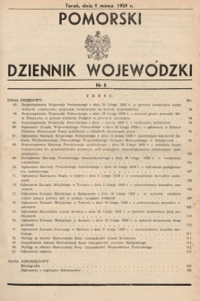 Pomorski Dziennik Wojewódzki. 1939, nr 8