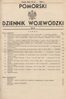 Pomorski Dziennik Wojewódzki. 1939, nr 9