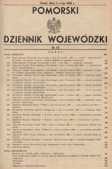Pomorski Dziennik Wojewódzki. 1939, nr 12