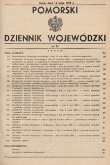 Pomorski Dziennik Wojewódzki. 1939, nr 13